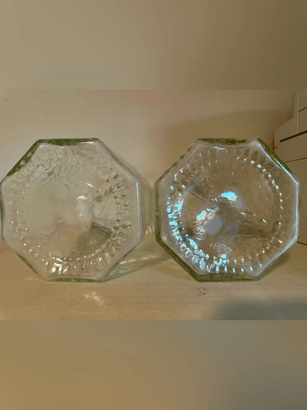 Vintage 2002 RARE Arthur Court Rooster Lids Glass Canisters - Set of 2